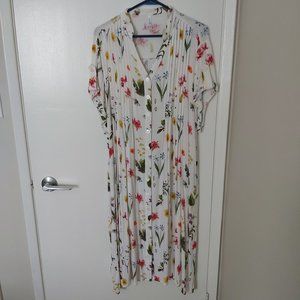 Blue Sky Linen/Bamboo Dress, summer, light and Airy, Plus size 1X